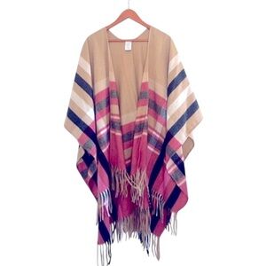 Woolrich Women’s Plaid Fringe Hem Poncho | OS
